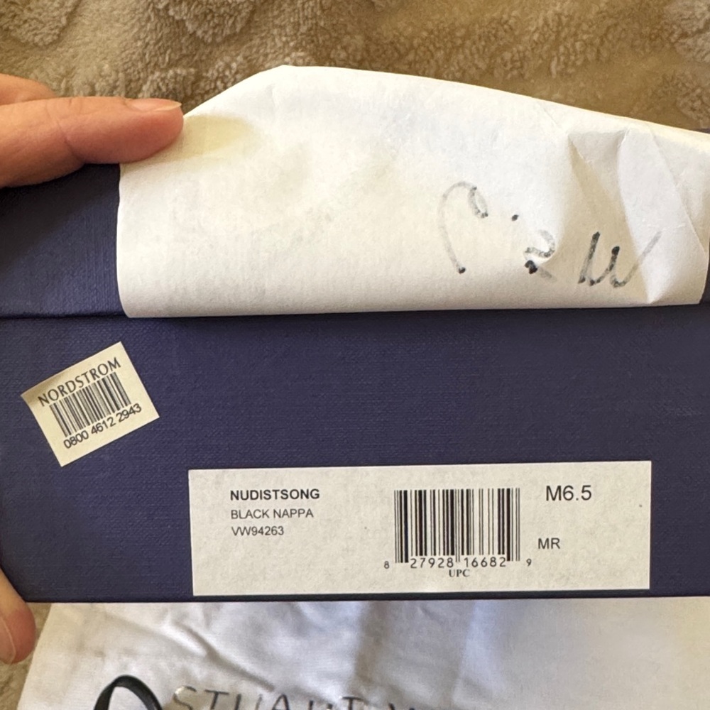 Stuart Weitzman Black Minimalist Ankle-Strap Stiletto Sandals - Picture 6 of 6